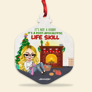 It's Not A Hobby It's A Post- Apocalyptic Life Skill, Knitting Crochet Personalized Shape Ornament - Ornament - GoDuckee