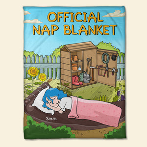 For Gardening Girl - Personalized Cartoon Sleeping Girl - Official Nap Blanket - Blanket - GoDuckee
