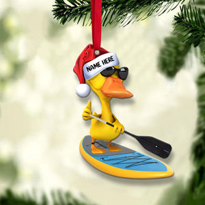 Paddle Boarding Duck - Personalized Christmas Ornament - Gifts for Paddlers - Ornament - GoDuckee
