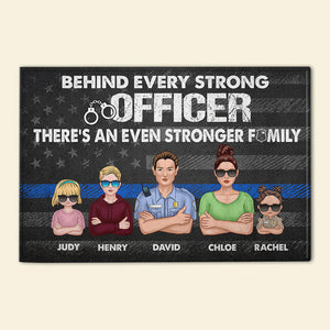 Personalized Police Doormat - There's An Even Stronger Family - Doormat - GoDuckee