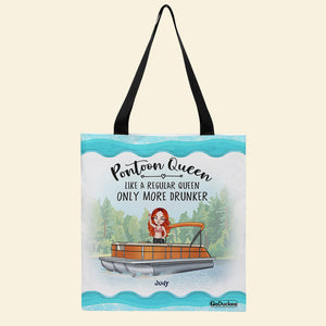 Pontoon Queen - Personalized Tote Bag - Gift For Girls - On Pontoon - Tote Bag - GoDuckee