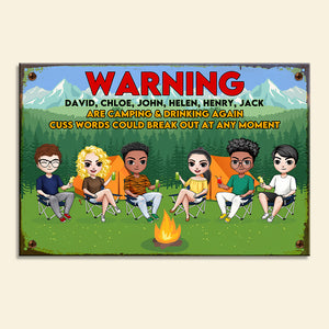 Personalized Camping Metal Sign - Camping & Drinking Again - Metal Wall Art - GoDuckee