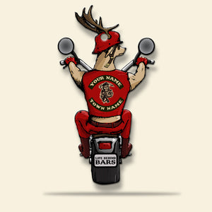 Biker Life Behind Bars - Personalized Christmas Ornament - Ornament - GoDuckee
