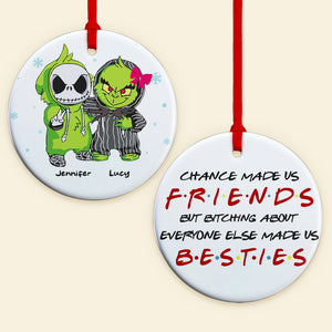 Chance Made Us Friends, Personalized Ceramic Ornament, Christmas Gift For Besties - Ornament - GoDuckee