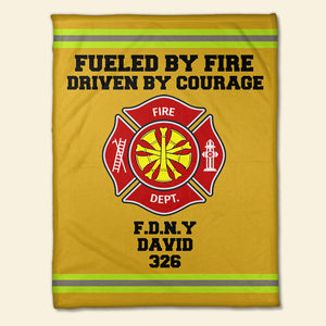 Custom Firefighter Logo Blanket - Fueled By Fire Driven By Courage - Blanket - GoDuckee