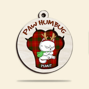 Grumpy Cat - Paw Humbug - Personalized Wood Ornament - Funny Christmas Gift For Cat Lover - Ornament - GoDuckee