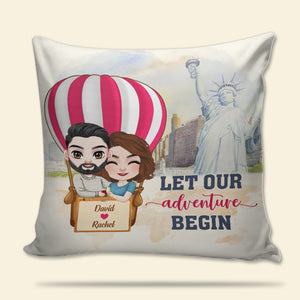 Let Our Adventure Begin, Couple Travelling Pillow Gift - Pillow - GoDuckee
