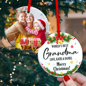 World's Best Grandma Custom Family Ornament, Christmas Tree Decor - Ornament - GoDuckee