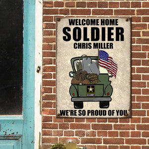 We Are So Proud Of You Personalized Military Metal Sign - Metal Wall Art - GoDuckee