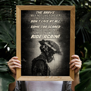 Vintage Motocross Poster - Custom Number, Name - The Brave May Not Live Forever But The Cautious Don't Live At All - Poster & Canvas - GoDuckee