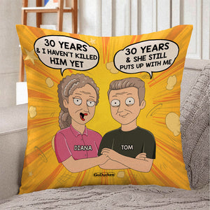 Personalized Elder Couple Pillow Old Man And Woman - Pillow - GoDuckee
