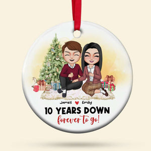 Forever To Go Personalized Ceramic Ornament, Gift For Couple - Ornament - GoDuckee