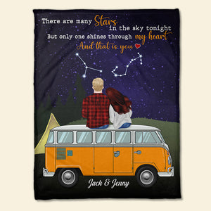 Personalized Camping Zodiac Couple Blanket - There Are Many Stars - Blanket - GoDuckee