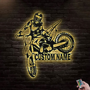 Personalized Motocross Art Lights - Gift for Motocross Enthusiasts - - GoDuckee