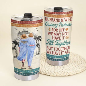 Husband and Wife Cruising Partners for Life, Personalized Cruising Couple Tumbler, Gift for Him/Her - Tumbler Cup - GoDuckee