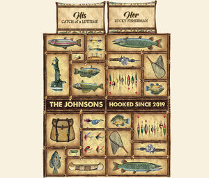 Fishing Catch Of A Lifetime - Personalized Quilt Bed Set - Quilts & Comforters - GoDuckee