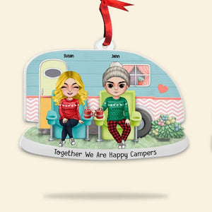 Together We Are Happy Campers, Personalized Custom Shape Ornament, Gift For Couples - Ornament - GoDuckee