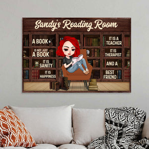 Personalized Reading Girl Poster - A Book Is Not A Book It Is Sanity It Is Happiness - Poster & Canvas - GoDuckee