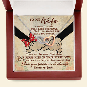 Couple I'd Find You Sooner - Personalized Interlocking Hearts Necklace - Jewelry - GoDuckee