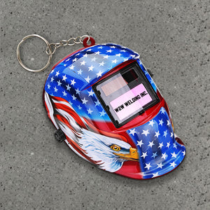 Welder Helmet Keychain - Custom Welder's Name - Keychains - GoDuckee