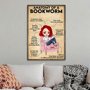 Personalized Reading Girl Poster - Anatomy Of A Bookworm - Poster & Canvas - GoDuckee