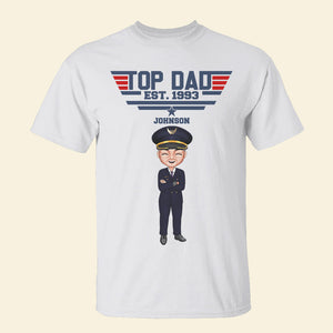 Top Dad Personalized Shirt, Gift For Pilot Man - Shirts - GoDuckee
