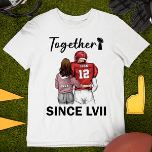 Personalized Football Couple Shirt, Gift For Couple - Shirts - GoDuckee