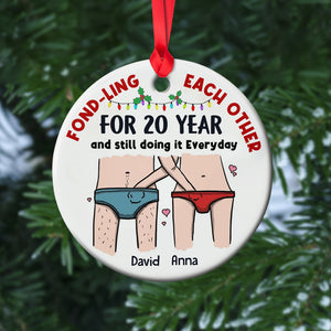 Fond-ling Each Other For Years Funny Ornament Personalized Couple Ornament, Christmas Tree Decor - Ornament - GoDuckee