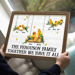 Together We Have It All, Parrot Bird Family Personalized Canvas Poster, Gift For Family 02DNLH090323 - Poster & Canvas - GoDuckee