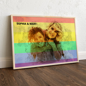 Custom LGBT Couple Photo Canvas Print, Gift For Couple - Poster & Canvas - GoDuckee