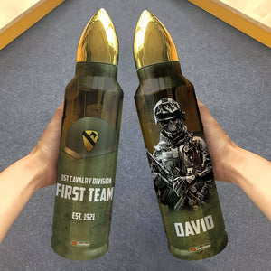 Personalized Veteran Bullet Tumbler Custom Military Unit Gift For Him - Water Bottles - GoDuckee