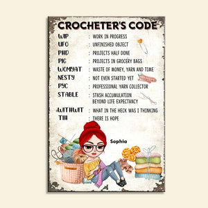 Busy Girl Knitting Crochet Printed Metal Sign - Metal Wall Art - GoDuckee