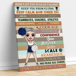 Personalized Cheerleading Girl Poster - Don't Let The Fear Of Falling Keep You From Flying - Poster & Canvas - GoDuckee