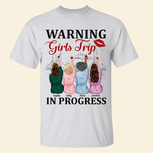 Girls Trip In Progress Personalized Shirts, Pajamas Girls Vacation Shirt, Gift For Besties - Shirts - GoDuckee
