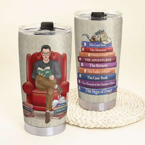 Arthur Conan Doyle & Sherlock Holmes - Personalized Reading Girl Tumbler - Tumbler Cup - GoDuckee