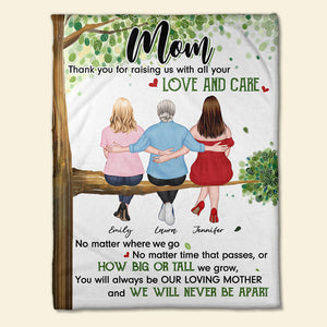 Love And Care, Gift For Mom, Personalized Blanket, Mother and Daughter Hugging, Mother's Day Gift - Blanket - GoDuckee