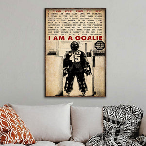 Personalized Goalie Hockey Poster - I Am A Goalie, Stand Apart From The Rest - Vintage - Poster & Canvas - GoDuckee