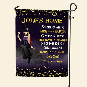 Drive Away All Harm & Fear, Only Good May Enter Here, Personalized Witch Garden Flag, Halloween Gift - Flag - GoDuckee
