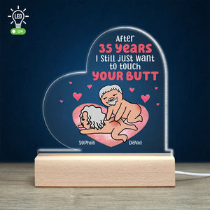 I Still Just Want To Touch - Gift For Couple - Led Light Wooden - Led Night Light - GoDuckee