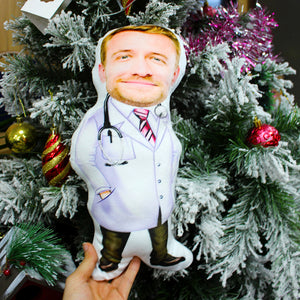 Custom Face Pillow, Love Family, Doctor In White Blouse - Pillow - GoDuckee