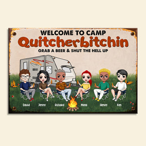 Personalized Camping Printed Metal Sign - Welcome To Camp - Metal Wall Art - GoDuckee
