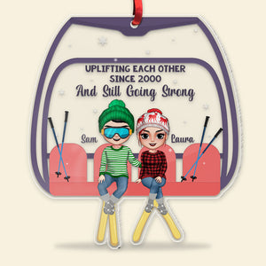 Uplifting Each Other Since And Still Going Strong, Couple Custom Shape Ornament - Ornament - GoDuckee