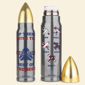 Pilot Bullet Tumbler - Custom Plane - Top Dad, Best Of The Best - Water Bottles - GoDuckee