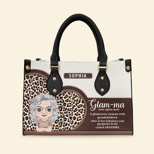 Glam ma Noun, Family Grandma And Children Leather Bag - Leather Bag - GoDuckee
