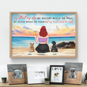 Personalized Dog Mom Poster - Without Dog My Heart Would Be Empty - On Beach - Poster & Canvas - GoDuckee