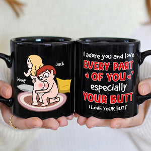 I Adore You And Love Every Part Of You - Personalized Couple Black Mug - Gift For Couple - Coffee Mug - GoDuckee