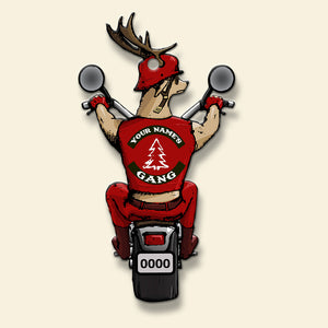 Biker Driving Deer - Personalized Christmas Ornament - Gift for Bikers - Back Deer Driving - Ornament - GoDuckee