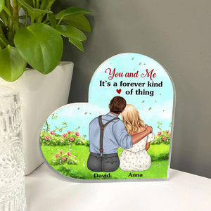 You And Me It's A Forever Kind Of Thing Personalized Couple Plaque, Gift For Couple - Decorative Plaques - GoDuckee
