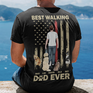 Best Walking Dad Ever Personalized Shirt, Gift For Dog Lovers, Father's Day Gift - Shirts - GoDuckee