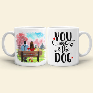 You And Me And The Dog Personalized Mug, Couple Gift - Coffee Mug - GoDuckee